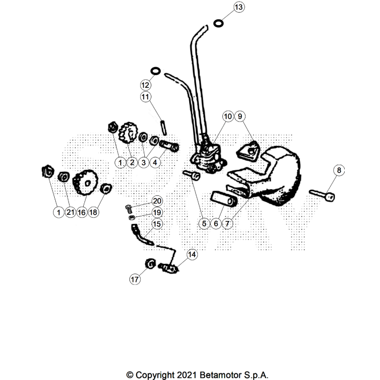 VUE ECLATEE POMPE A HUILE BETA MOTARD 50 RR WHITE SPORT 2026